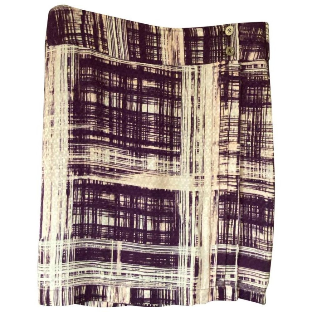 LITA MORTARI PRINTED PURPLE WRAP SKIRT 42